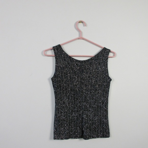 Onyx Nite Sparkle Tank Top Women S Black Party Shimmer Luxury Glam Designer 124 - Picture 3 of 9